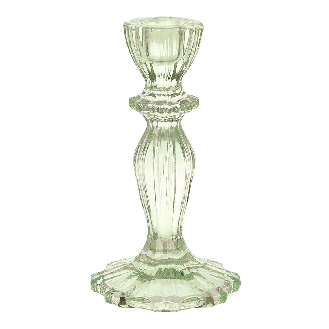 Candelabro cristal labrado verde