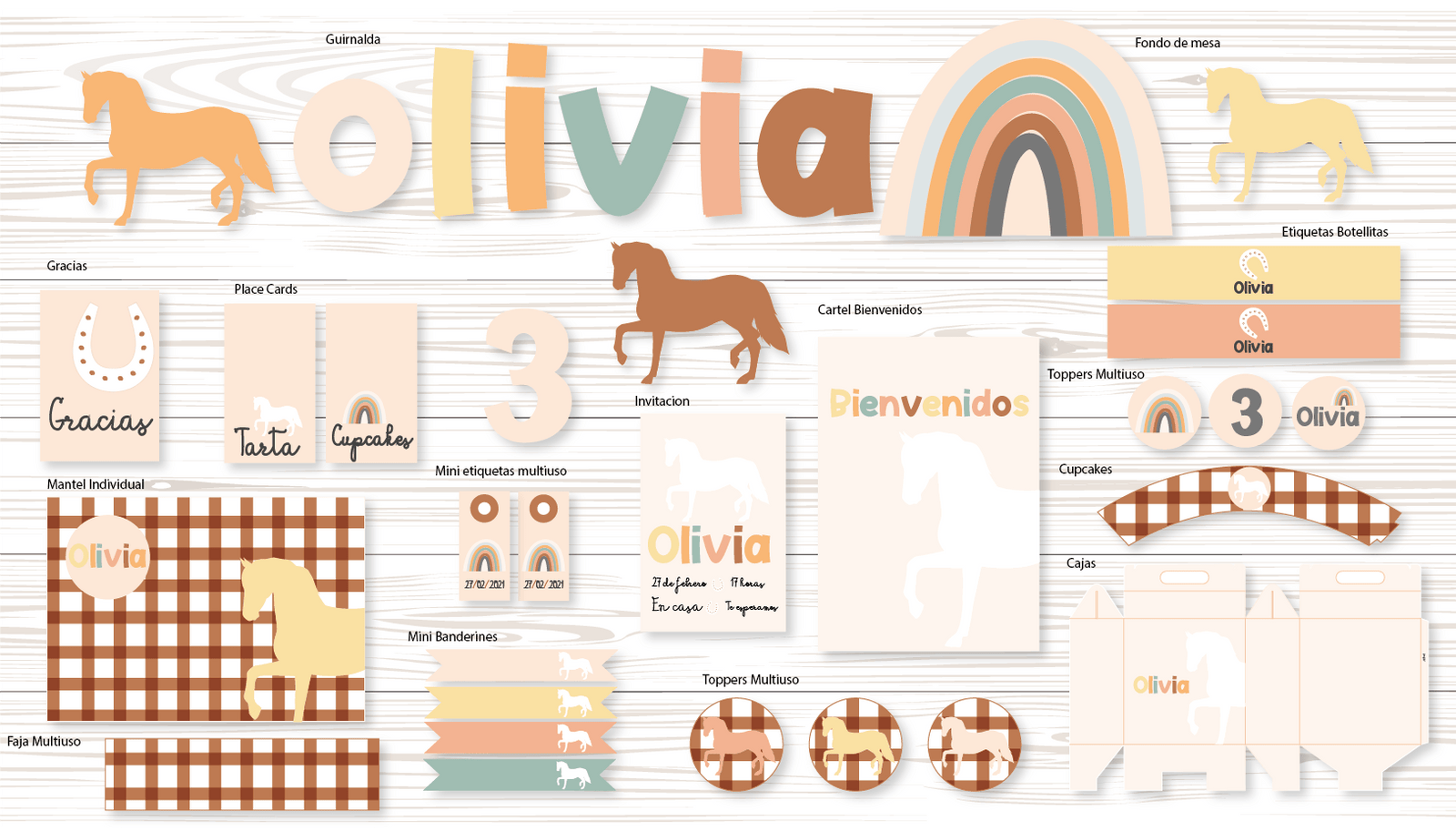 Kit imprimible caballo