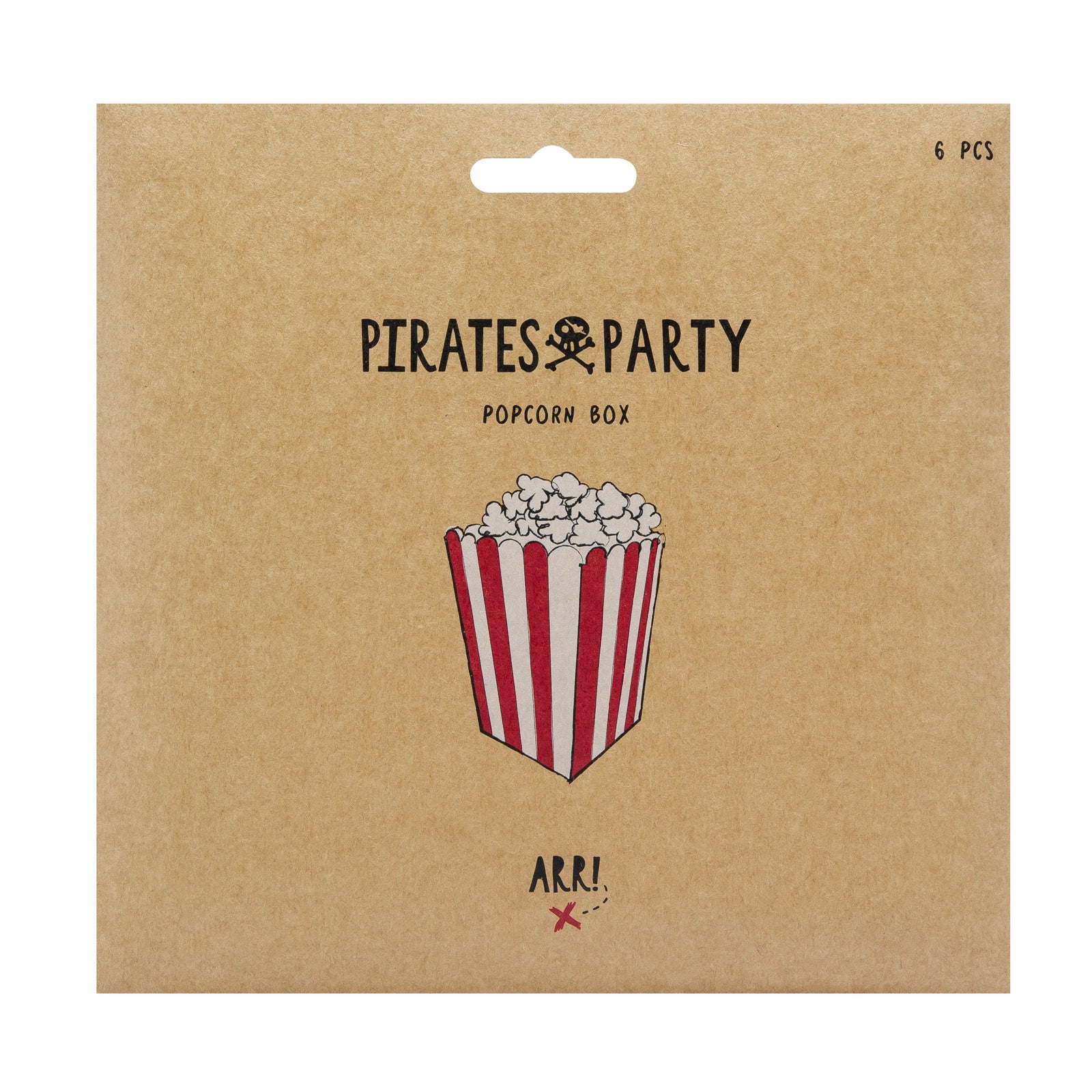 Caja de palomitas rayas rojas