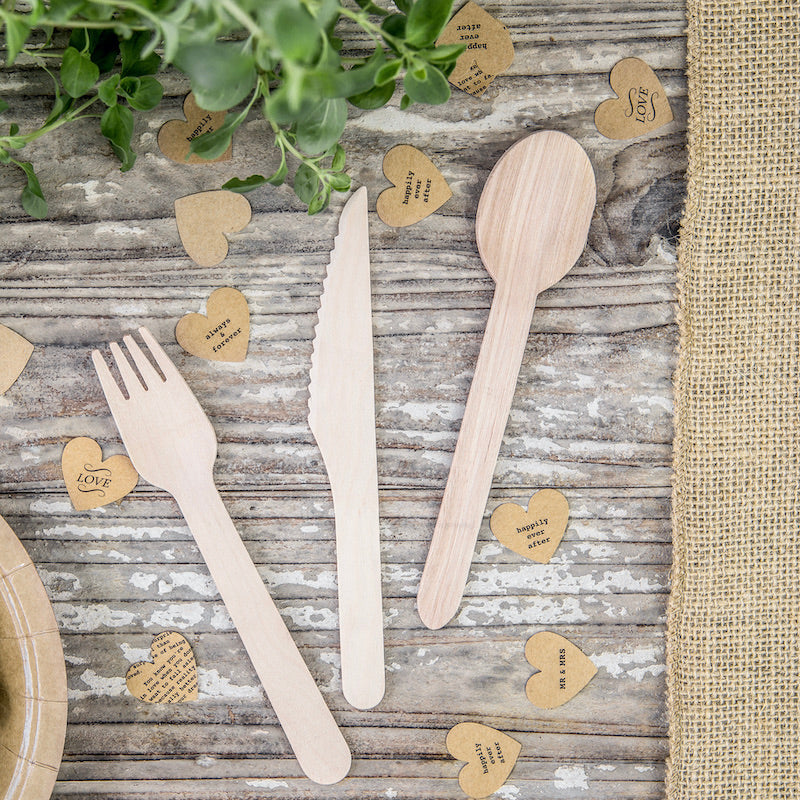 Set cubiertos madera 18 piezas