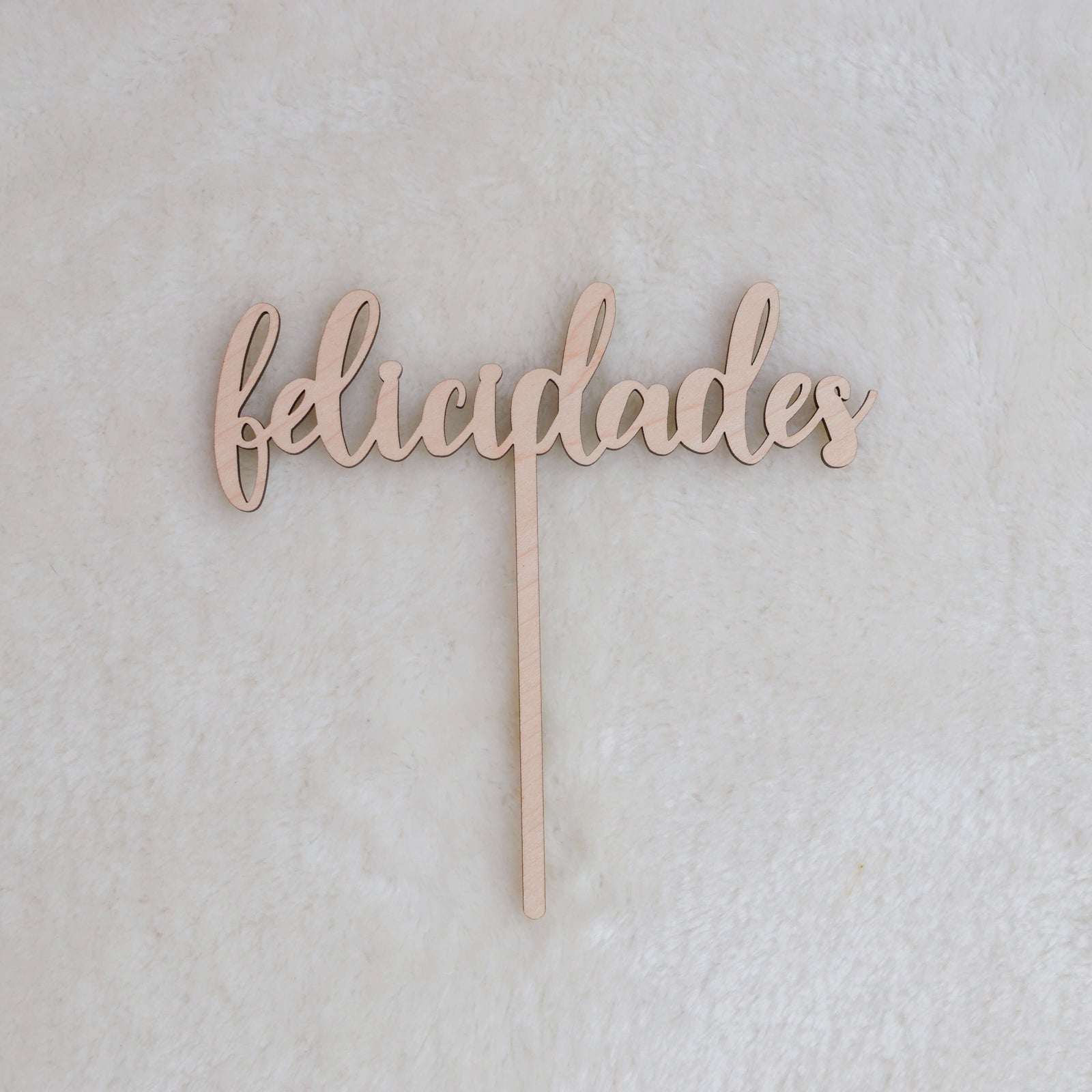 topper de madera felicidades