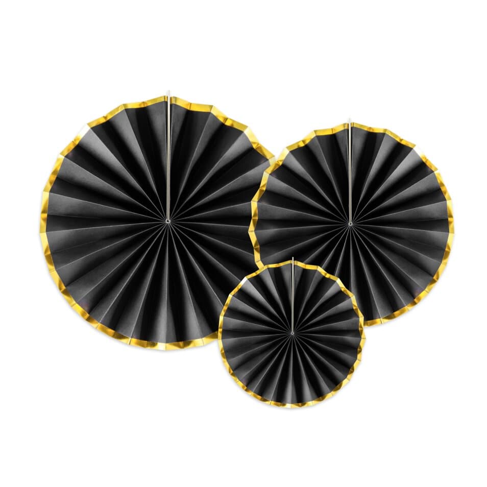 Abanicos de cartón con borde dorado