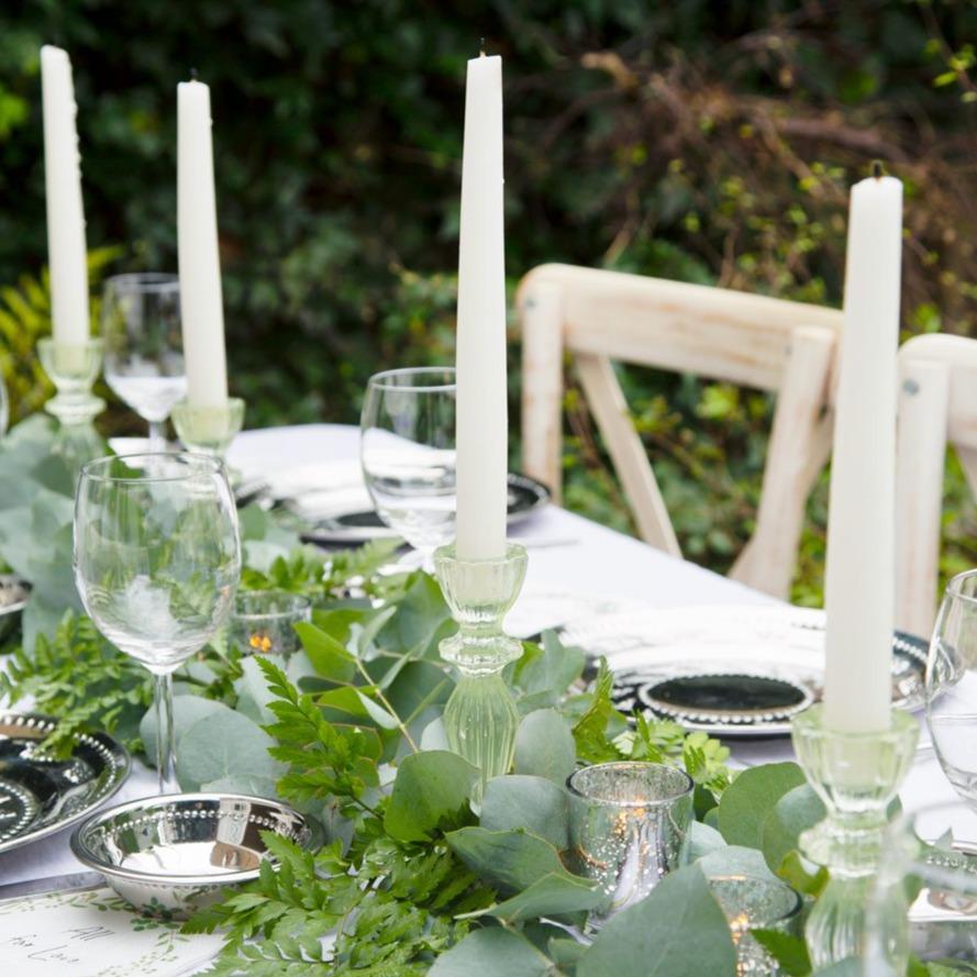Candelabro cristal labrado verde