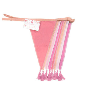 Guirnalda de tela rosa reutilizable