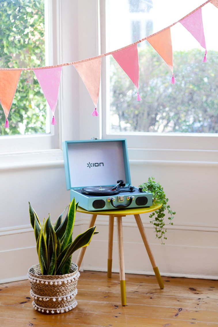 Guirnalda de tela rosa reutilizable