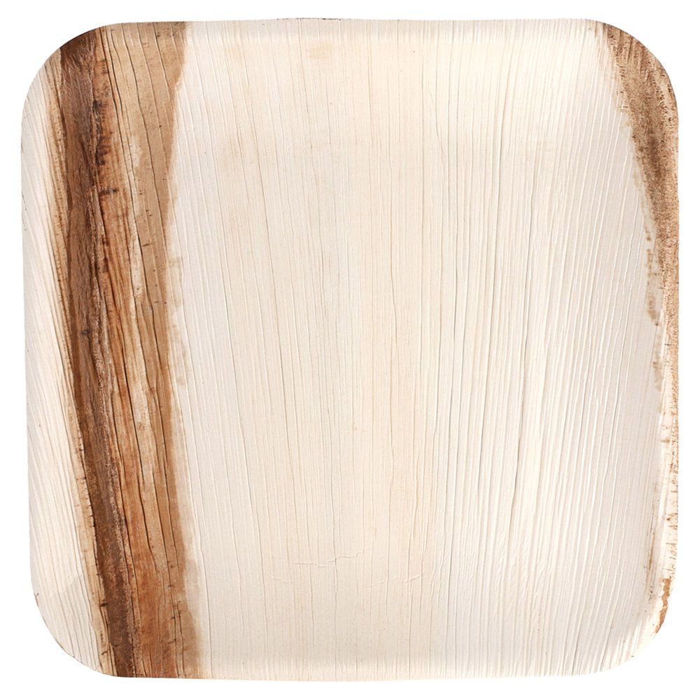 Plato cuadrado hoja de palma