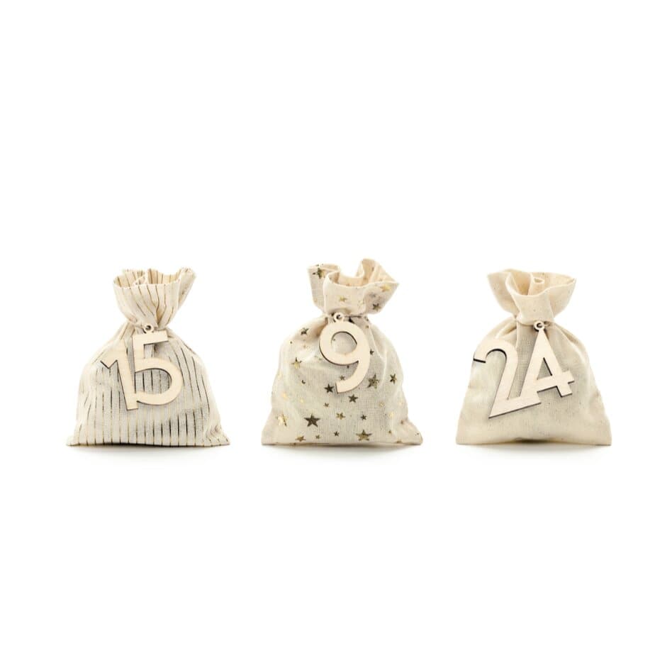 Calendario de Adviento saquitos de algodón