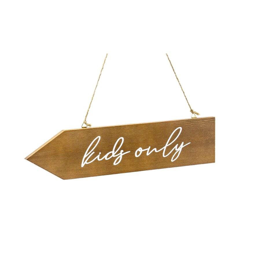 Cartel de madera zona niñ@s